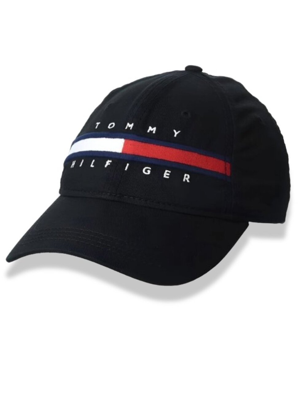 Tommy Hilfiger Men's/Women's Cotton Avery Adjustable Baseball Cap, BLACK